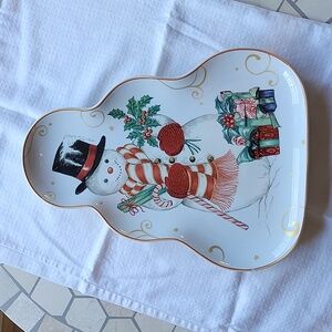 Williams Sonoma Snowman Figural Platter. Very large. Vintage Original platter.